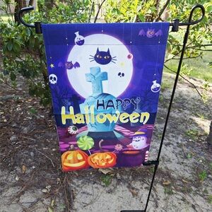 New Garden Flag Happy Halloween Ghost and Pumpkin Design- 18 x 12.5”
